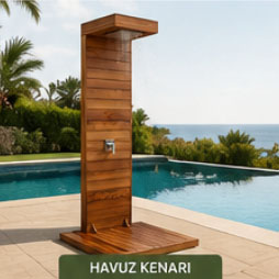 Havuz Kenarı Ahşap Duş